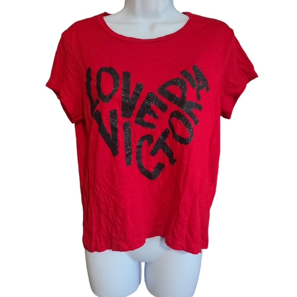 VICTORIA'S SECRET glitter tee M